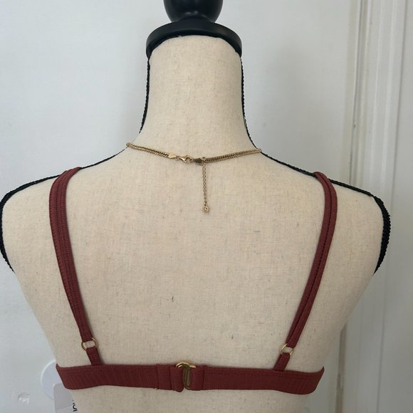 NWT Brown Rib Hunter Triangle Bikini Top - Picture 3 of 4